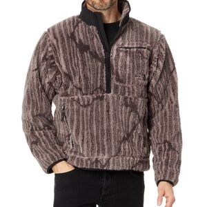 The North Face Extreme Pile Pullover Fawn Grey Engraved Mountain Print XL NEW